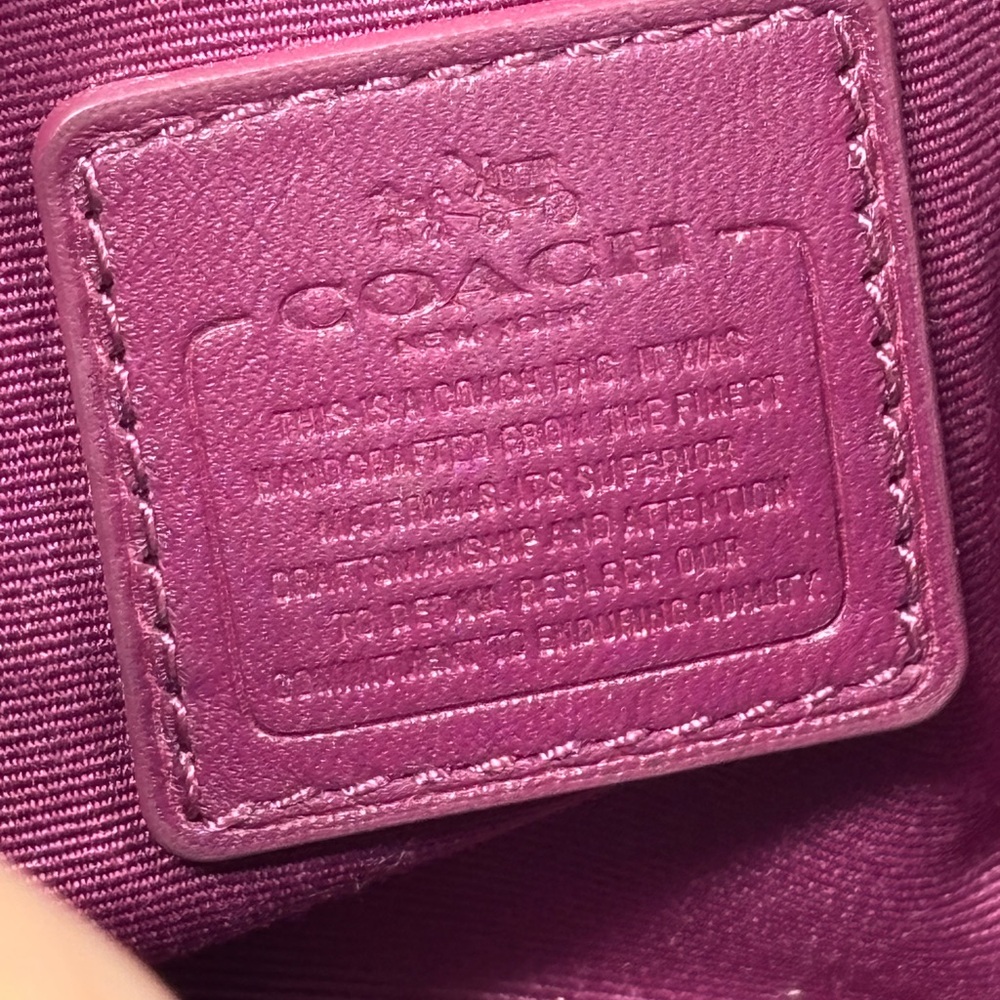 Coach Fuchsia Leather Wristlet - Picture 5 of 6